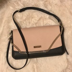Kate Spade Pink & Black Gold Chain Shoulder Purse/Bag